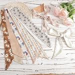 Mikovivi 6pcs Fashion Scarves for Women, Silky Satin Bohemian Head Scarf Tie Multipurpose for Neck Hair Handbags & Purse Accessories