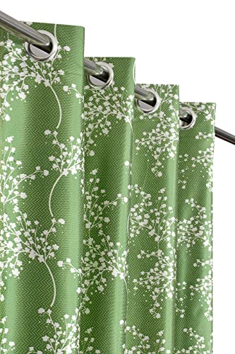 GOYTEX Premium Polyester Curtains Set of 2 for Window and Door (Grass Green, Window 5 Ft) | Light-filtering