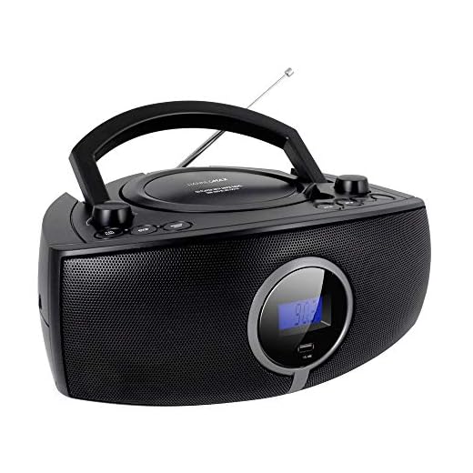 HANNLOMAX HX-316CD CD/MP3 Boombox, AM/FM Radio, Digital Radio Frequency Display, Bluetooth, USB Port for MP3 Playback, LCD Display, Aux-in, AC/DC Power Source (Black)