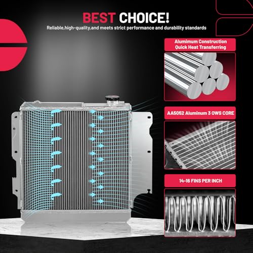 Image of BDFHYK 2760 3-Row 44mm Radiator for Jeep Wrangler 87-95, 97-06