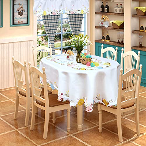 50% Off Embroidered Easter Bunny Tablecloth - Machine Washable