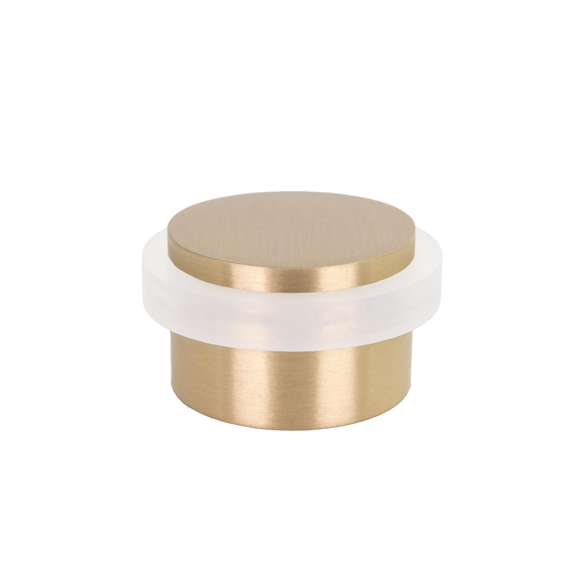 EVI Herrajes | Adhesive Gold Door Stop | White Rubber | 28x20mm | Brass Body