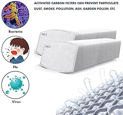 Miniatura 2 de 200 filtros de carbón activado PM2.5 de tamaño para niños, filtros de máscara de 5 capas para niños, a prueba de polvo, a prueba de neblina y