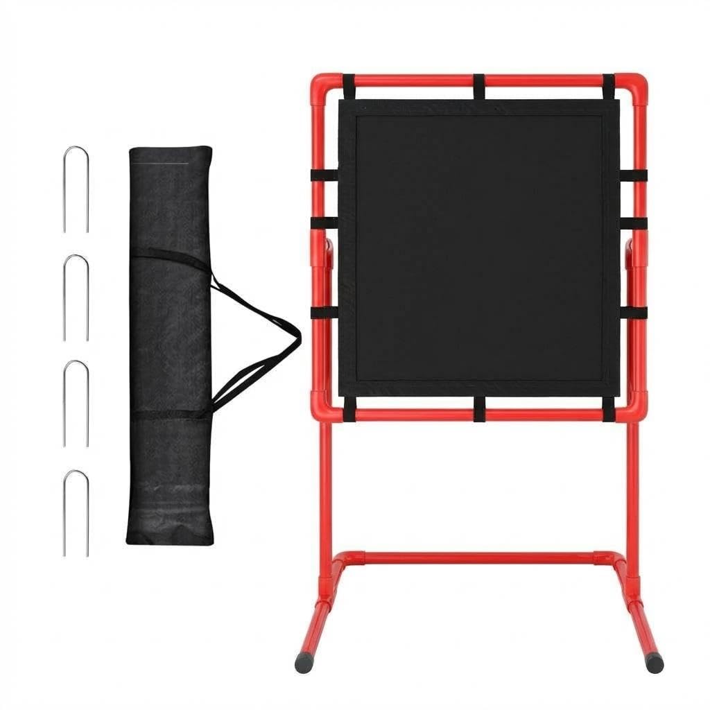 Cible de Baseball Strike Zone Rouge 124,5x68,6x66 cm | Filet d'Entraînement pour Balles en Plastique | Cadre PVC Stable Tissu Indéchirable | Sac de Transport Inclus