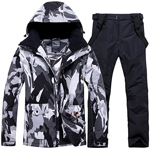 Men's Ski Suit Waterproof Snow Suits Two Piece Snowboard Jacket and Pants Set Outdoor Windproof Winter Warm Snowsuits