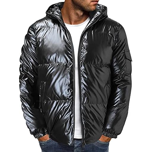 Chaqueta de invierno. Hombres de moda con capucha algodón reflectante abrigo abrigo de hombre abrigo brillante de dibujos animados para hombre, Negro , L | Ya disponible en tu tienda friki favorita! En mundofriki.es!