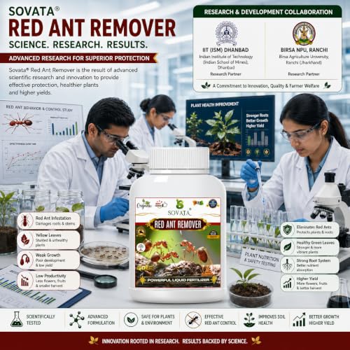 Image of Red Ant Remover, Essential Organic Powerful Liquid Insecticide for Removing all types of red ants and insects from Plants and soil. (100 ml)