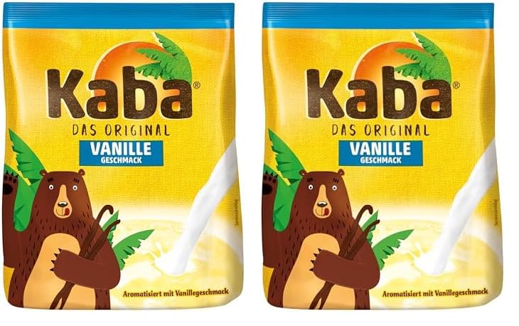 Kaba Vanille 400g Beutel Trinkpulver, das Original Vanillemilch-Pulver zum Anrühren in kalter und warmer Milch (Packung mit 2)