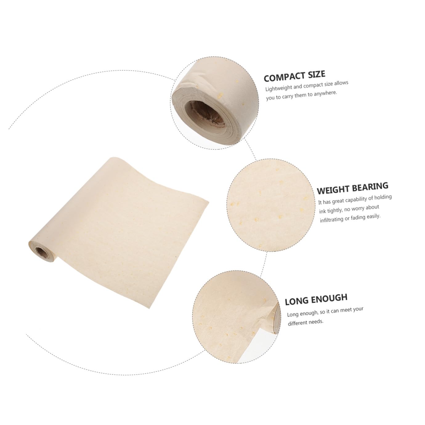 Homoyoyo Carta di Riso Tradizionale per Calligrafia Cinese Beige Leggero e Resistente 35cm X 20 Metri per Pittura ad Acqua e Disegno