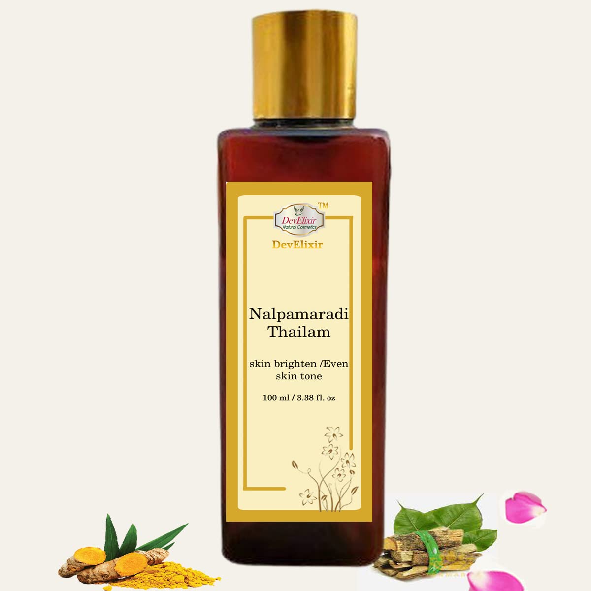 Nalpamaradi Thailam | Skin bright/Even Tone | Bridal Ayurvedic beauty | Mom & Baby Skincare oil | Reduce Stretch marks | 100 ml | Women