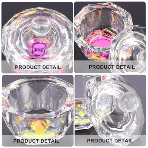 2 Piezas Vasos de Cristal para Uñas con Tapa miniatura 3