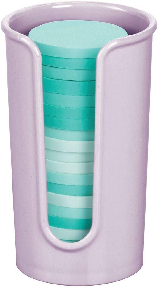 mDesign Modern Plastic Compact Disposable Paper Cup Dispenser - Storage Holder for Rinsing Cups on Bathroom Vanity Countertops, Cups Included - Light Purple : Home & Kitchen