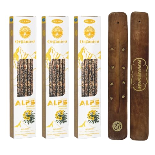Aromasenses - Incienso Ullas Alps | Incineso 100% Natural y Ecológico | Aromaterapia con Hierbas Alpinas | Incienso Orgánico | (3, Primavera)