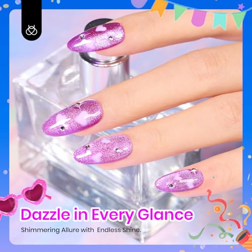 Image of Beetles Cat Eye Gel Nail Polish Set, 6 Colors Cat Eye Glitter Gel Polish