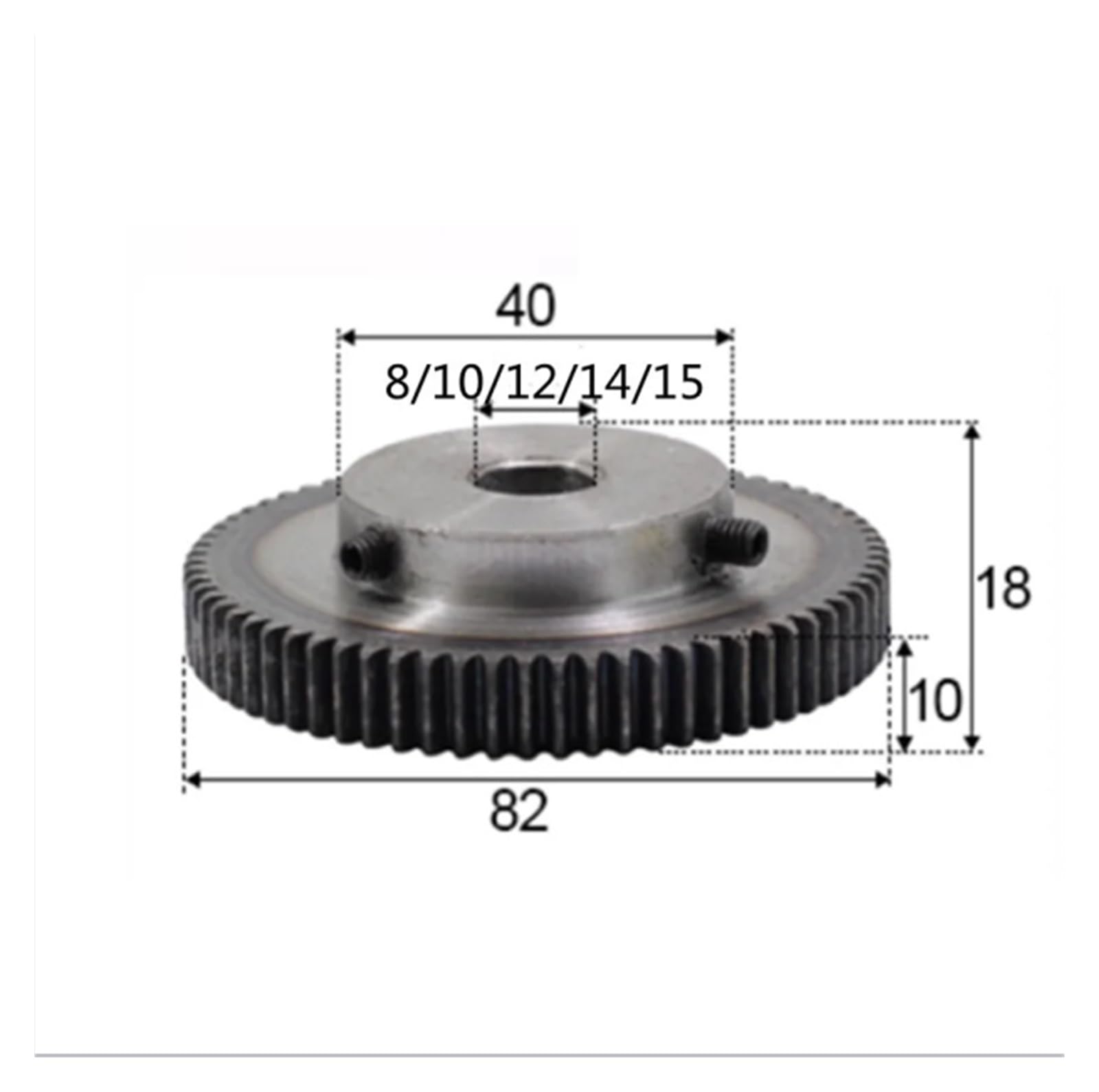 Bevel Gear Pinion Hardware Mechanical 1 Pcs 80 Teeth M1 Shaft Gear 8/10/12/15mm 80T Module Pinion Motor Gear(15mm)