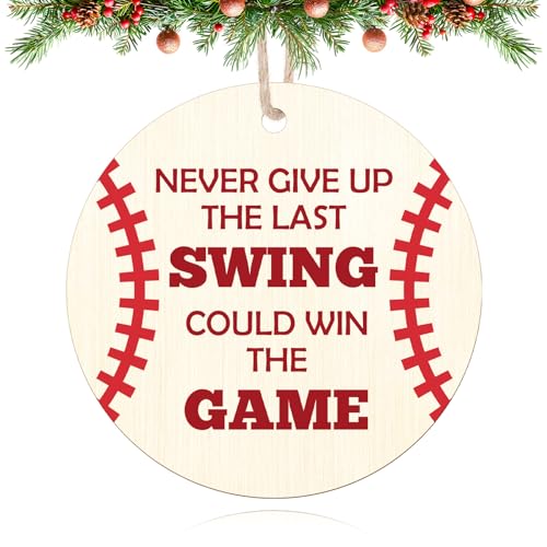 Baseball Christmas Ornament for Player Team Friend Sports Fan Gifts Baseballs Keepsake Gift for Player Team Coach Mom Dad Kids Wooden Hanging for Christmas Tree Decorations Sport Lover Gifts