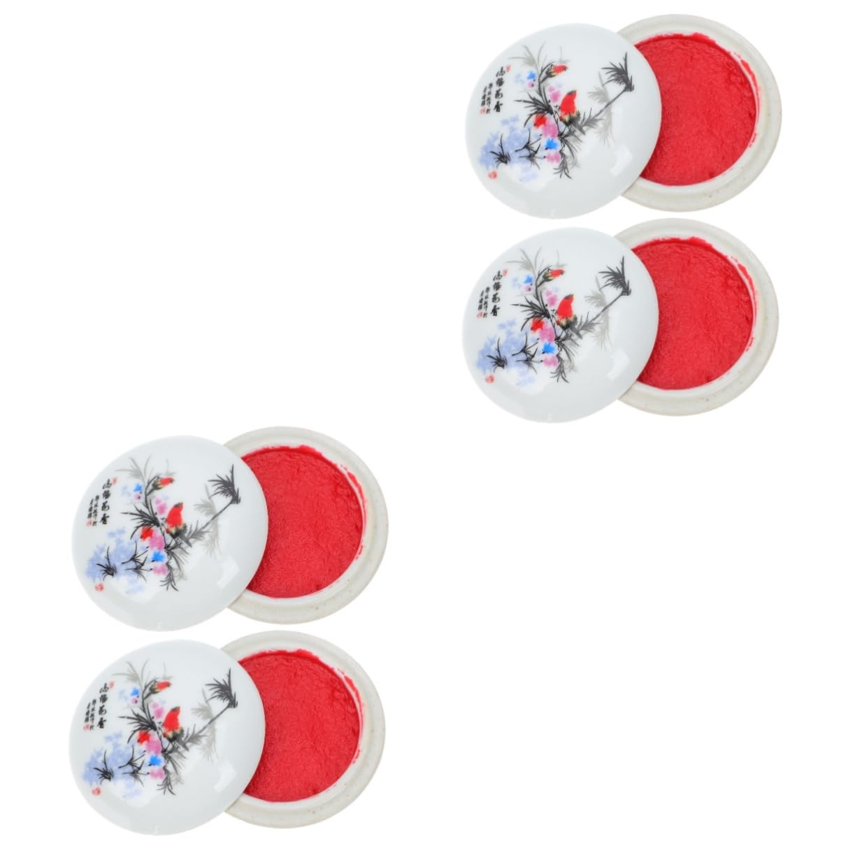 Housoutil 2 Set Tampone di Inchiostro Mano Rosso Tampone per Pittura Tampone Cinese Tampone per Ufficio Tampone di Inchiostro Multiuso Tampone per Calligrafia Ceramica 2 Pezzi*2