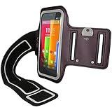 igadgitz U2930 - Brazalete Armband Sports Gym Jogging Para Motorola Moto G E y X, Negro