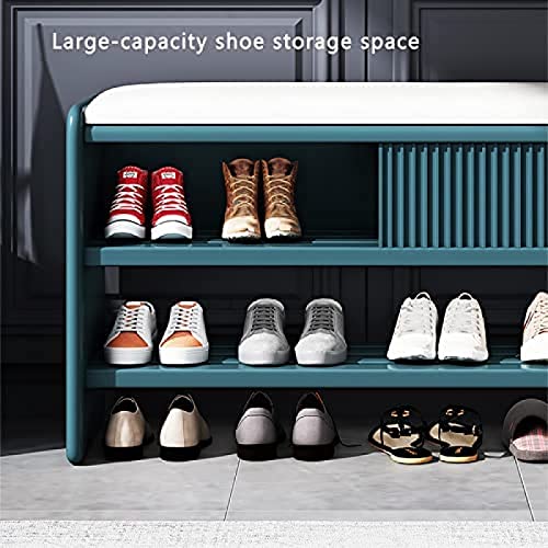 Armoire de banc à chaussures blanc et marron 100x30x45cm d'entrée