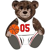 VWAQ Basketball Player Teddy Bear Wall Decal - Sports Kids Room Sticker Decor - TEB5 (24' H X 20' W)