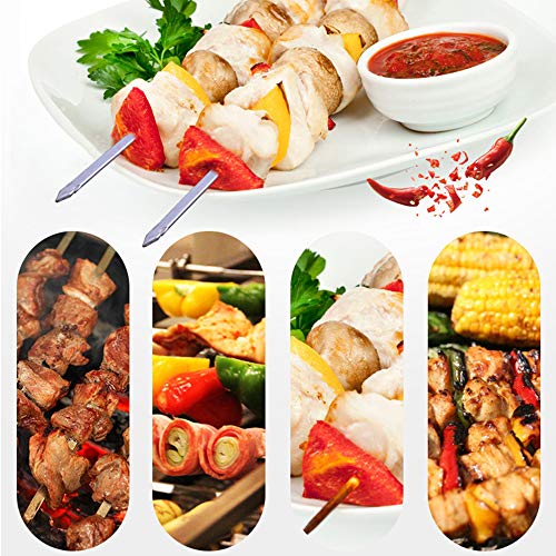 Decdeal Espeto de churrasco Grelhar Kabob Espetos de metal reutilizáveis ​​Aço inoxidável resistente