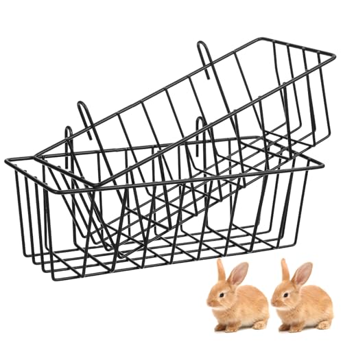 MAGICLULU Distributeur de Foin Pliable en Fer Noir pour Petits Animaux Mangeoire pour Lapins et Ham… – Vignette