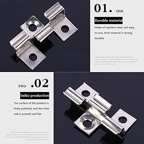 100 Stück Edelstahl Clips Terrassenclips Schrauben Befestigungs Clips WPC Dielen Befestigungsclips 8-10 mm Edelstahl Befestigungs Clips (10mm)