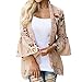 Produktbild OVERDOSE Fraun Chiffon-Spitze Blumen Öffnen Sie Cape Tops Casual Mantel Lose Bluse Kimono Jacke Cardigan(A-Khaki,M)