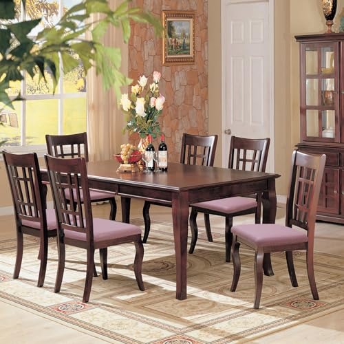 Image of YISUN Waterproof Chair Seat Covers Set of 6, Pu Leather Dining Room Chair Covers, Stretch Chair Cover for Dining Room Chair Protector Slipcover for Kitchen, Hotel (6, Pu Rosy Brown)