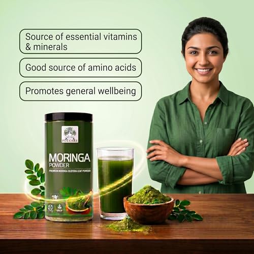 Image of Moringa Powder 500 gram Pure & Organic Drumstick Leaf Superfood | Rich in Vitamins & Minerals | Supports Immunity, Digestion & Energy | No Added Colors or Preservatives | Farm-Grown (500 gram)