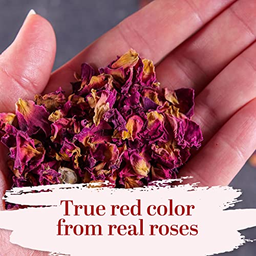 dried rose petals  edible food grade red petals for cooking and tea  suitable for soap making infused oils lipgloss bath bombs bath wedding confetti  4 oz by better shea butter