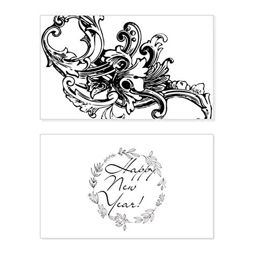 Tarjeta conmemorativa de año nuevo con diseño moderno de alta calidad Baroque Art Decor