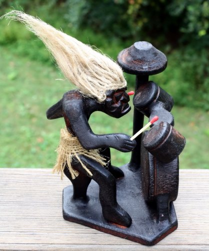 Estatua tribal de madera tallada a mano G6 Collection 6 pulg miniatura 4