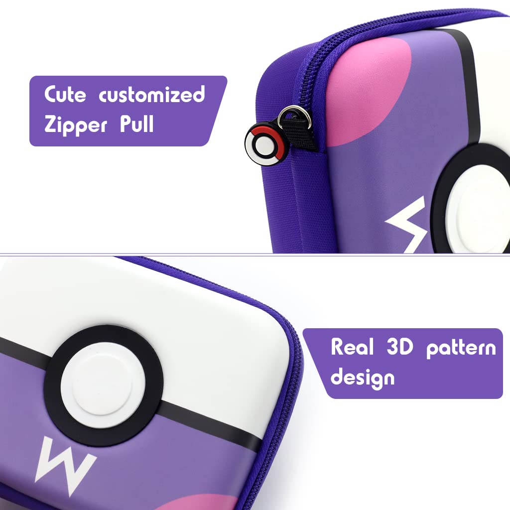 PATPAT® Poke-mon Binder, Poke-Mon Cards Holder for 200 Trading Cards Cartoon Prints Zipper Bag Trading Cards Binder Trading Cards Album Organizer Bag Game Cards Case Xmas Gifts for Kids Boys Girls Mew 3