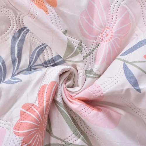 Image of BENAVJI Double Bed Comforter Reversible Soft Microfiber AC Quilt, Floral & Heart Print, All Season Blanket