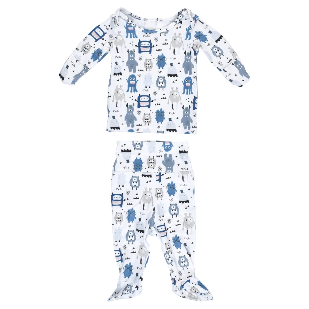 Three Little Tots JAMMIES Newborn - 6T Kids Unisex Girls & Boys Soft Comfy Pajamas 2pcs Sleepwear Loungewear Set (Monster, Newborn - 3 Months), Monster