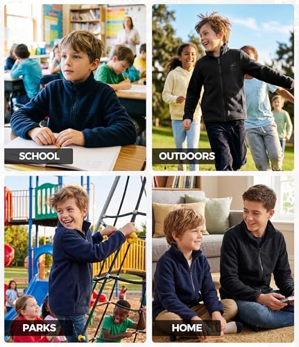 Image of Spring&Gege Youth Solid Full-Zip Polar Fleece Jacket for Children