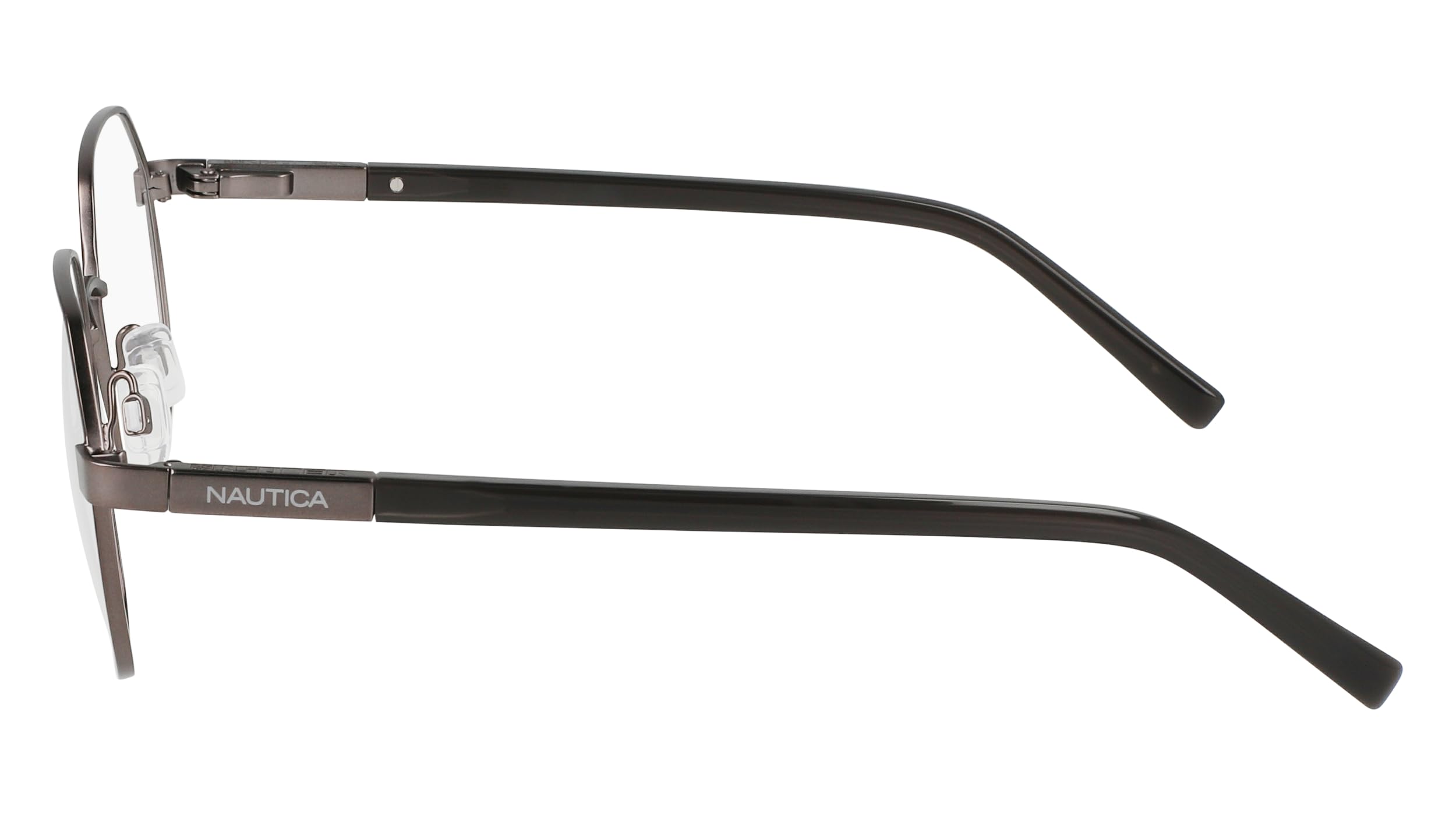 Nautica Brille mit Sehstärke für Herren optional mit Sonnenbrillentönung oder Blaulichtfilter, Rund, gefertigt aus Metall (inklusive Brillenetui)