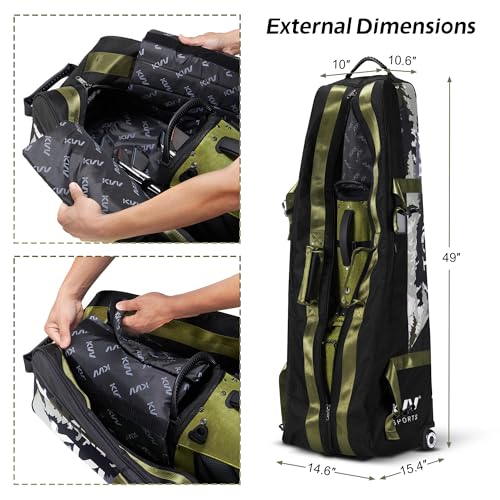KVV Hi-Protective Golf Travel Bag with Extra Padded Top, Foldable Golf Travel Cover with Wheels, Multiple Handles and Pockects for Storage, Travel Golf Bags Designed for Airlines - Image 6