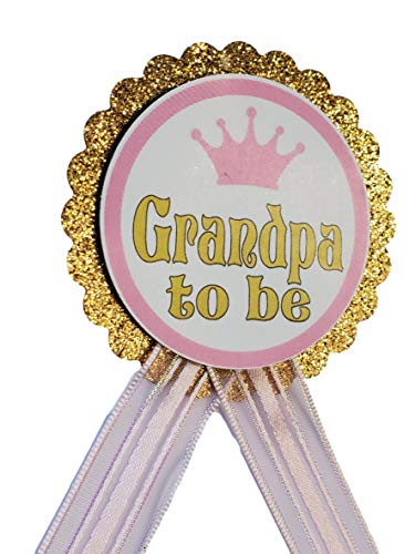 Grandpa to be Pin Princess Baby Shower Pin Sprinkle Pink & Gold, It's a Girl Ballerina Queen3