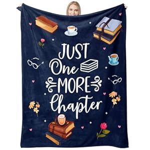 Book Lovers Gifts Teacher Appreciation Gifts for Women Book Lover Throw Blanket Reading Gifts Graduation Birthday Gifts for Women Men Daughter Friends Book Accessories 60 x50 Navy Blue