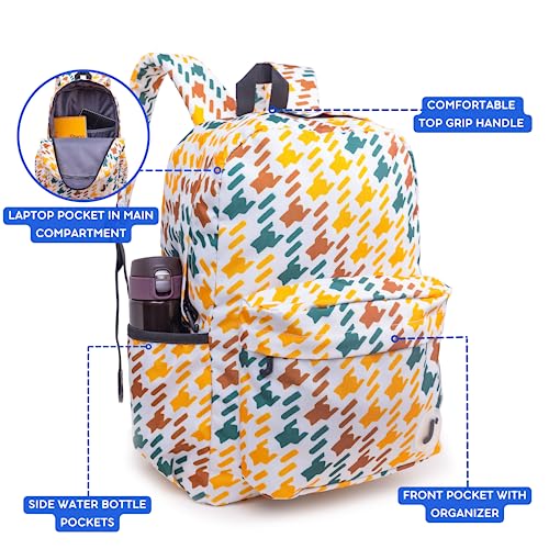 Image of J World Oz Middle School Backpack for Girls & Women. Cute Kids Laptop Bookbag, Vivid Tweed