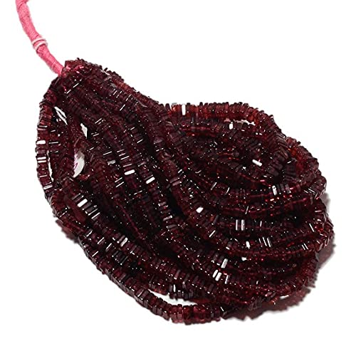 Garnet Heishi spacer beads 4mm LKBEADS intercalaire pierre naturelle pour fil bijoux DIY