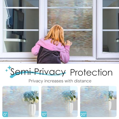 DOWELL Rainbow Privacy Window Film, UV Blocking, 17.5" x 78.7" - image 8