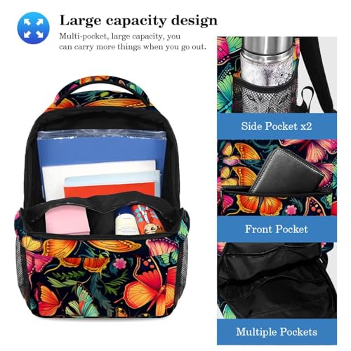 Sac à dos papillon coloré pour adolescentes : parfait de la classe aux sorties rando