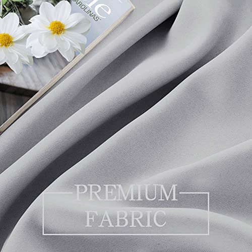 Image of Light Gray Blackout Curtains 84 Inches Long - Double Layer Grey Curtains, Luxury and Romantic Light Block Panels, Window Decor for Bedroom Dining Room, 52W X 84L, 2 PCs