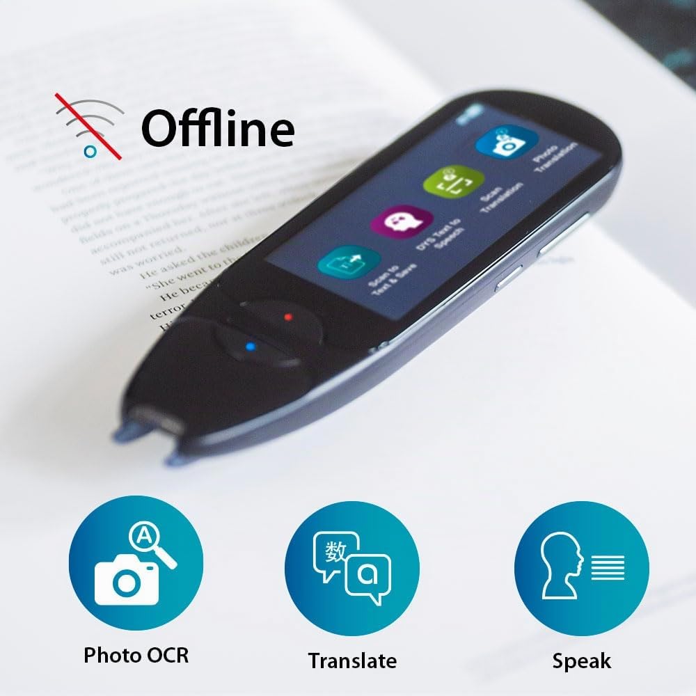 IRISPen Air 8 : No WIFI, Penna Scanner 48 lingue offline,e Penna Traduttore Multilingue 16 lingue offline,sintesi vocale Penna Lettore per Dislessia no wifi, Mac,Win,iOS e Android Free PDF Manager