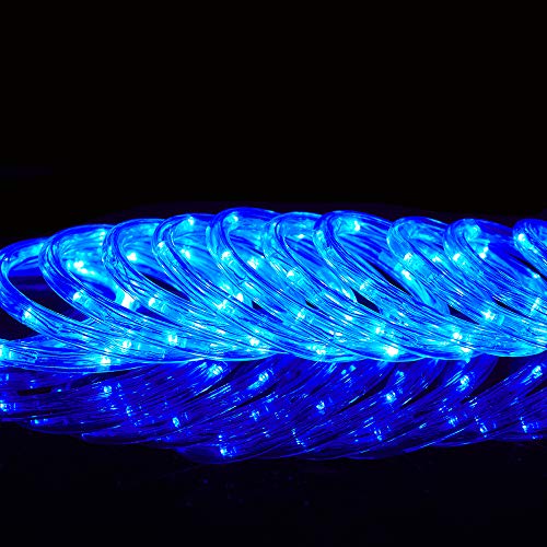 HuiZhen Indoor Outdoor Rope Lights,110V 100ft Blue Connectable Led Rope Lights Waterproof Kit for Deck,Pool,Landscape,Background,Christmas,Trees,Bridges,Eaves Decorative with UL Certified (Blue) - Thumbnail 6