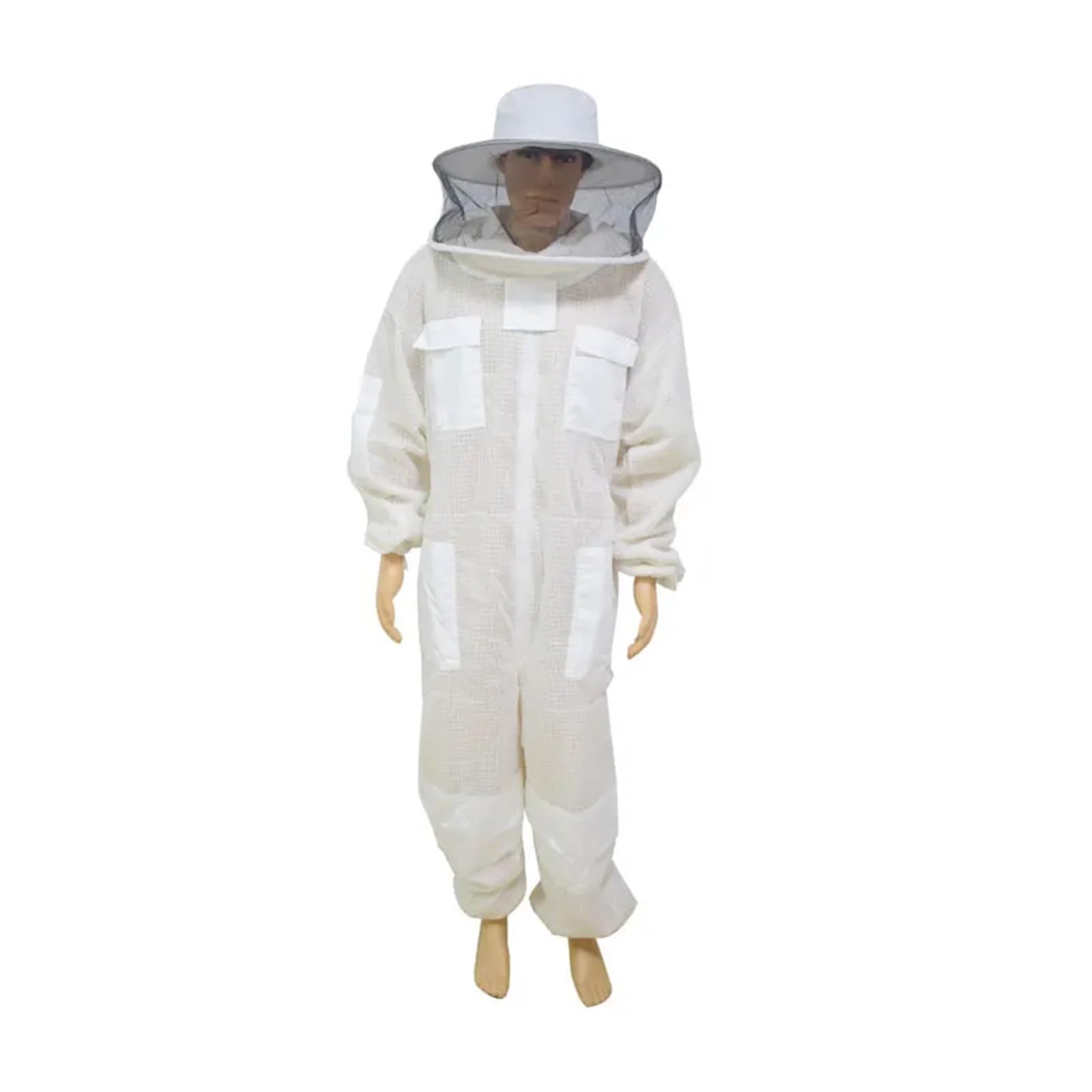 Tuta da apicoltore, Tuta da coltore ventilata traspirante a 3 strati con velo rotondo Indumenti protettivi anti-ape for coltore professionale per apicoltore da giardino e apicoltore(L)