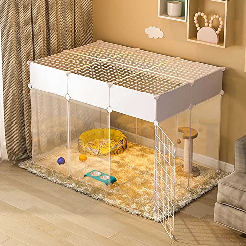 UQACHG Corral para Gatos, Jaulas para Gatos, Recinto para Gatos, Corral para Mascotas con Puerta, Jaula para Animales Pequeños, Jaula para Hurones, Jaulas para Coba,Onecolor-111x75x65cm